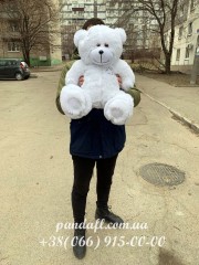 Ведмедик 70 см білий з латкою