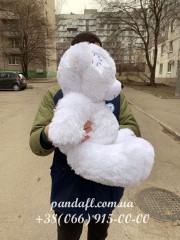 Ведмедик 70 см білий з латкою
