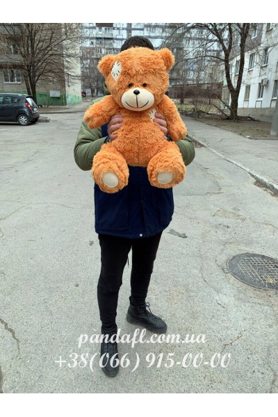 Ведмедик 70 см карамельний з латкою