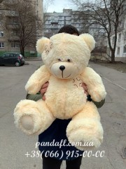 Ведмедик 70 см персиковий з латкою