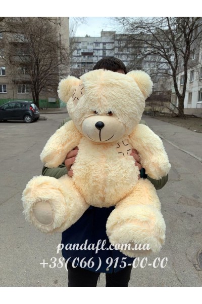 Ведмедик 70 см персиковий з латкою