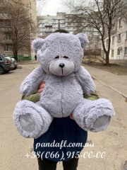 Ведмедик 70 см сірий з латкою