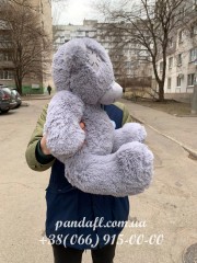 Ведмедик 70 см сірий з латкою